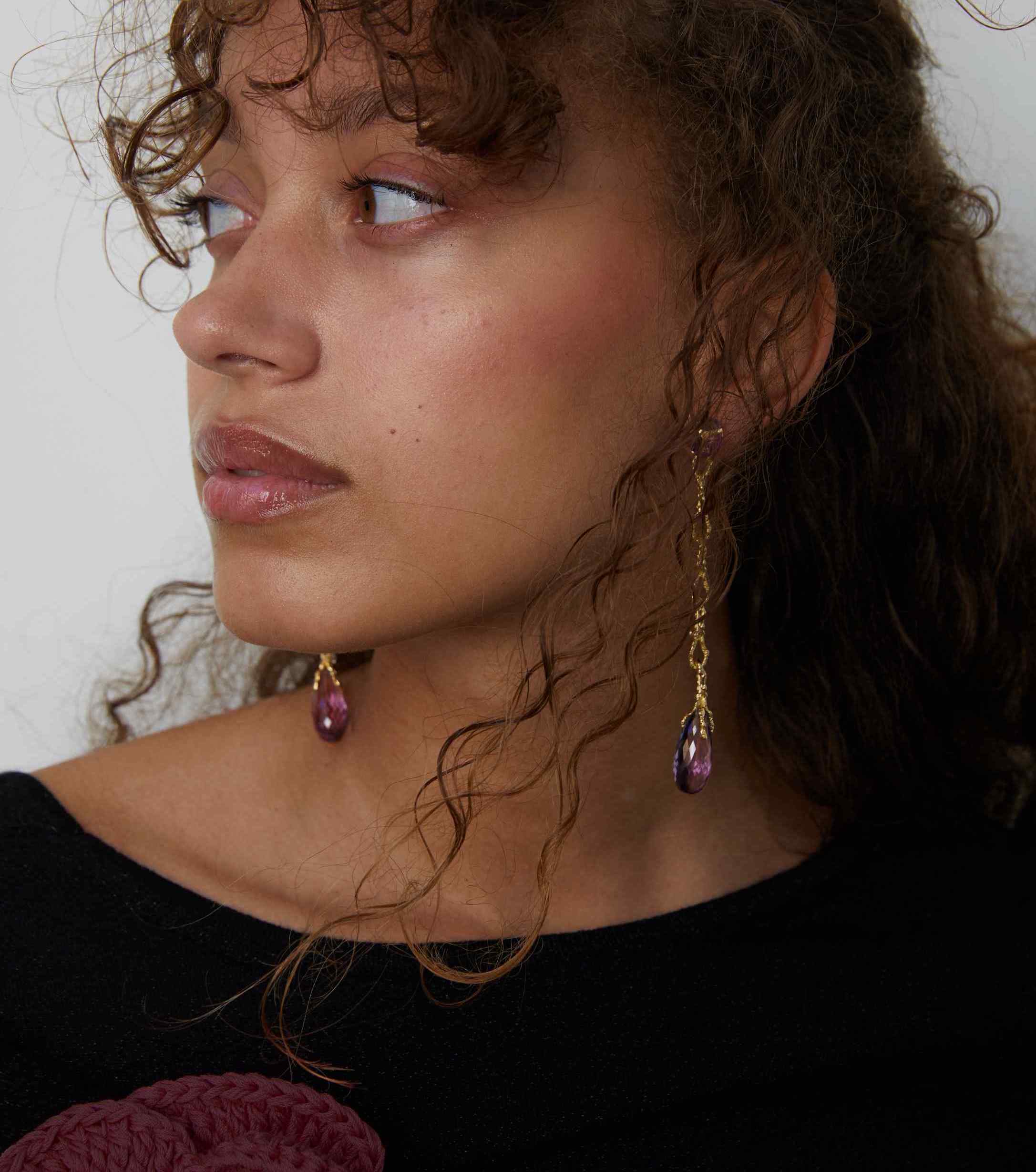 Nina Violet Drop Earrings