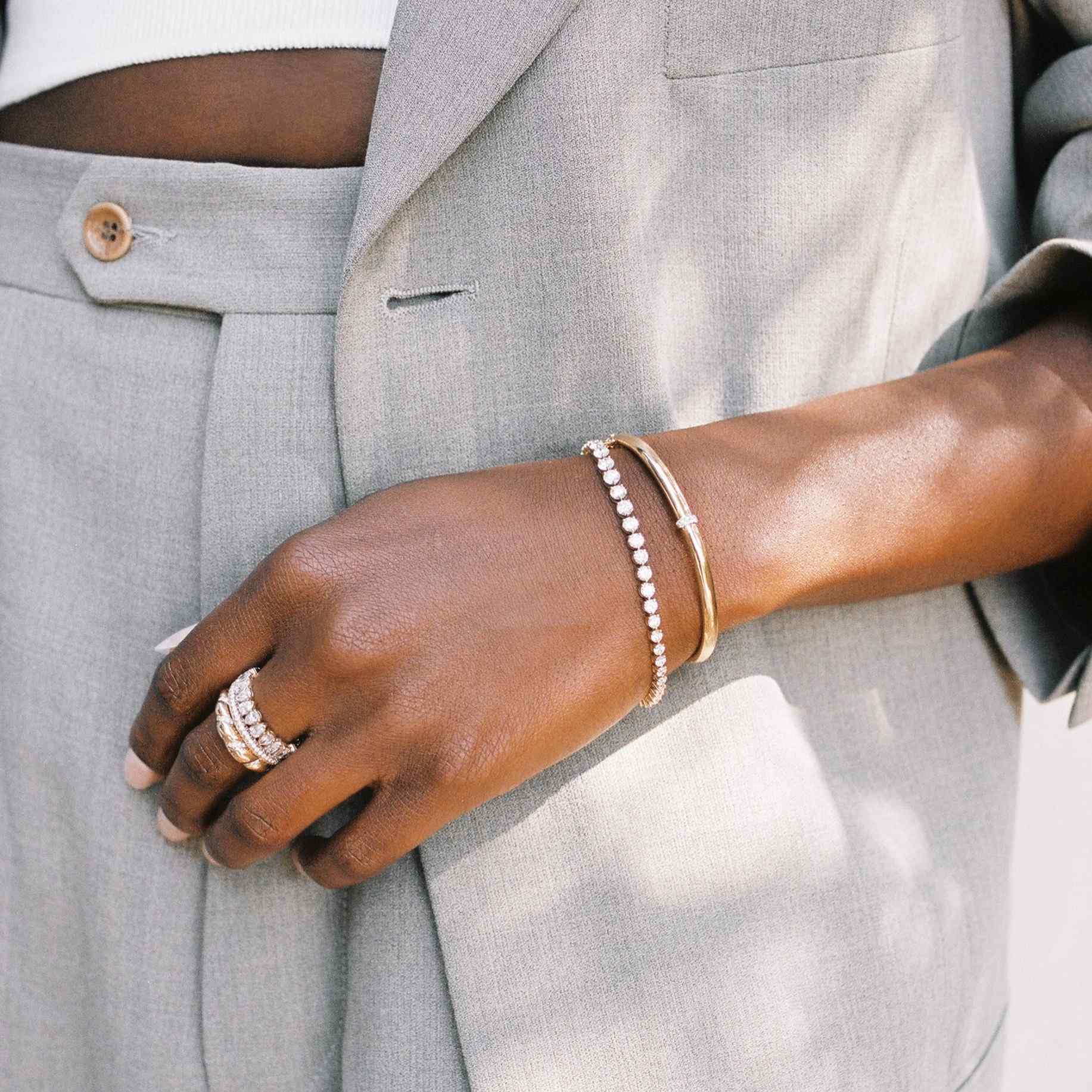 Or Elle Bracelet George Rivière Graduated Tennis Bracelet