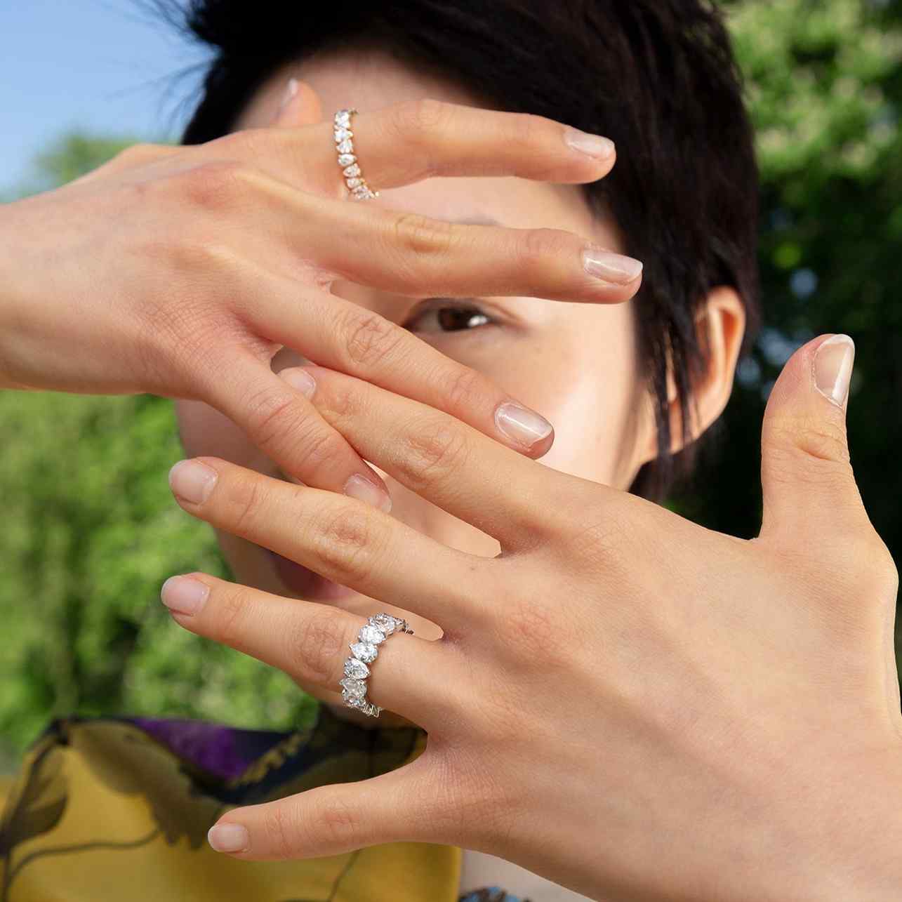 Pear diamond eternity ring Clearance